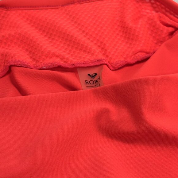 ROXY Rising Run Tank Top Sz L Neon Orange Black Logo Performance Athleticwear - Picture 5 of 10